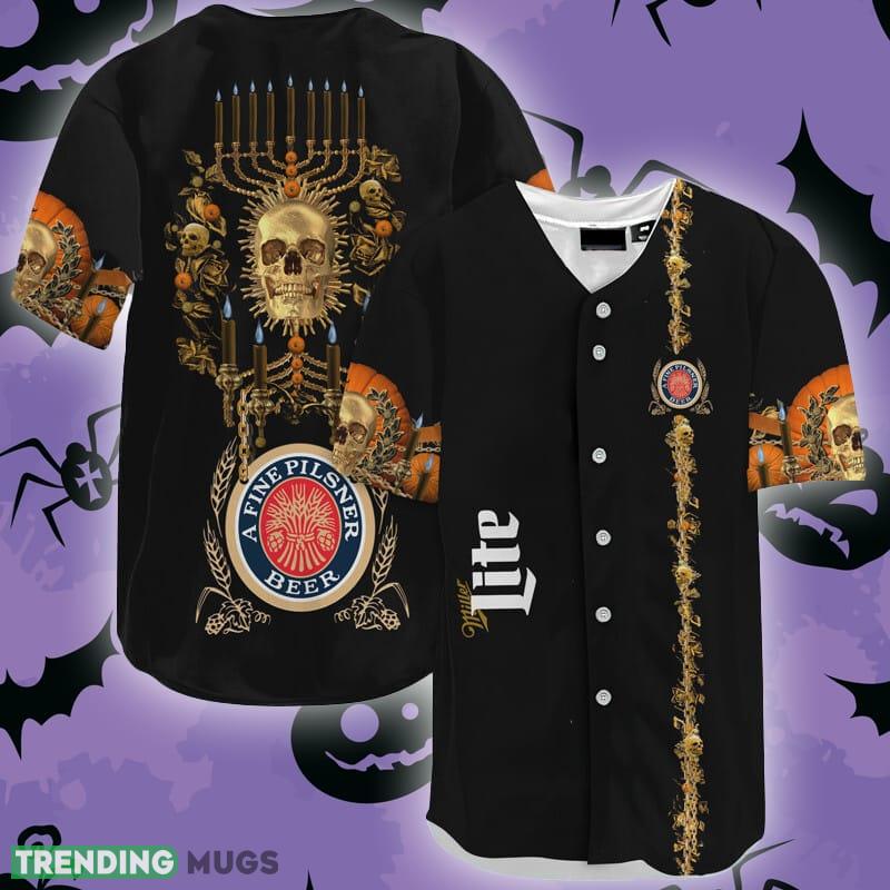 Miller Lite Golden Skull And Pumpkin Baseball Jersey Shirt - Miller Lite Golden Skull And Pumpkin Baseball Jersey Shirt Miller Lite Golden Skull And Pumpkin Baseball Jersey Shirt - Miller Lite Golden Skull And Pumpkin Baseball Jersey Shirt