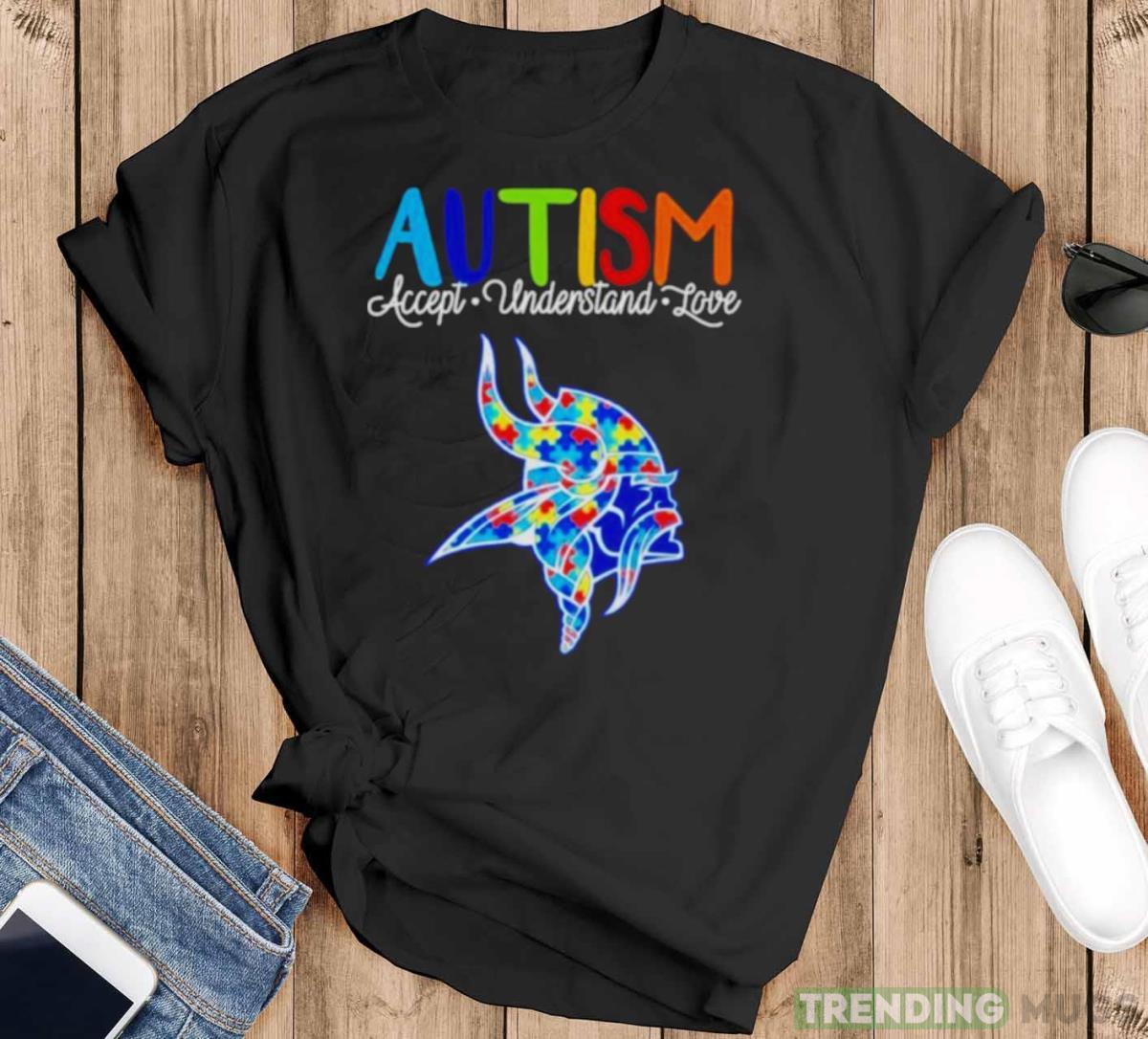 Minnesota Vikings autism awareness knowledge power shirt - Black T-Shirt Minnesota Vikings autism awareness knowledge power shirt - Black T-Shirt