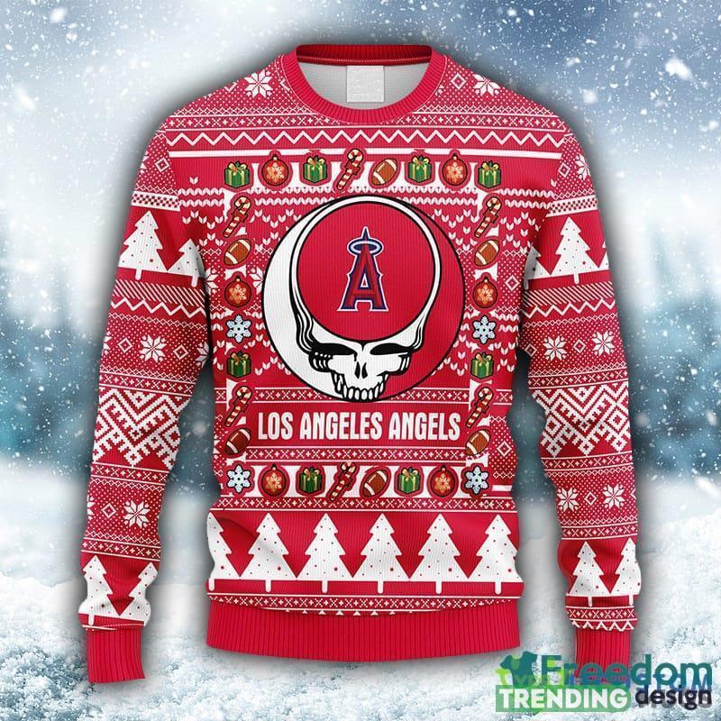 MLB Los Angeles Angels Grateful Dead Fleece 3D Knitted Sweater For Men And Women Gift Ugly Christmas - MLB Los Angeles Angels Grateful Dead Ugly Christmas Fleece Sweater_1 MLB Los Angeles Angels Grateful Dead Fleece 3D Knitted Sweater For Men And Women Gift Ugly Christmas - MLB Los Angeles Angels Grateful Dead Ugly Christmas Fleece Sweater_1