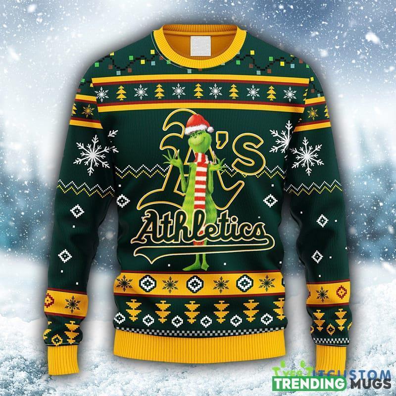 MLB Oakland Athletics Funny Grinch Christmas Ugly 3D Knitted Sweater For Men And Women Gift Ugly Christmas - MLB Oakland Athletics Funny Grinch Christmas Ugly Sweater_1 MLB Oakland Athletics Funny Grinch Christmas Ugly 3D Knitted Sweater For Men And Women Gift Ugly Christmas - MLB Oakland Athletics Funny Grinch Christmas Ugly Sweater_1