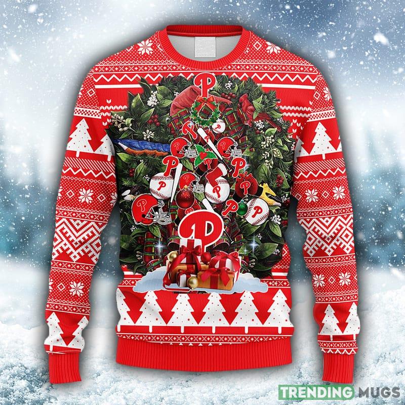 MLB Philadelphia Phillies Tree Fleece 3D Sweater For Men And Women Gift Ugly Christmas - MLB Philadelphia Phillies Tree Ugly Christmas Fleece Sweater_1 MLB Philadelphia Phillies Tree Fleece 3D Sweater For Men And Women Gift Ugly Christmas - MLB Philadelphia Phillies Tree Ugly Christmas Fleece Sweater_1