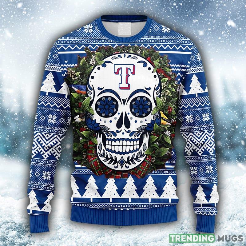 MLB Texas Rangers Skull Flower Ugly 3D Sweater For Men And Women Gift Ugly Christmas - MLB Texas Rangers Skull Flower Ugly Christmas Ugly Sweater_1 MLB Texas Rangers Skull Flower Ugly 3D Sweater For Men And Women Gift Ugly Christmas - MLB Texas Rangers Skull Flower Ugly Christmas Ugly Sweater_1