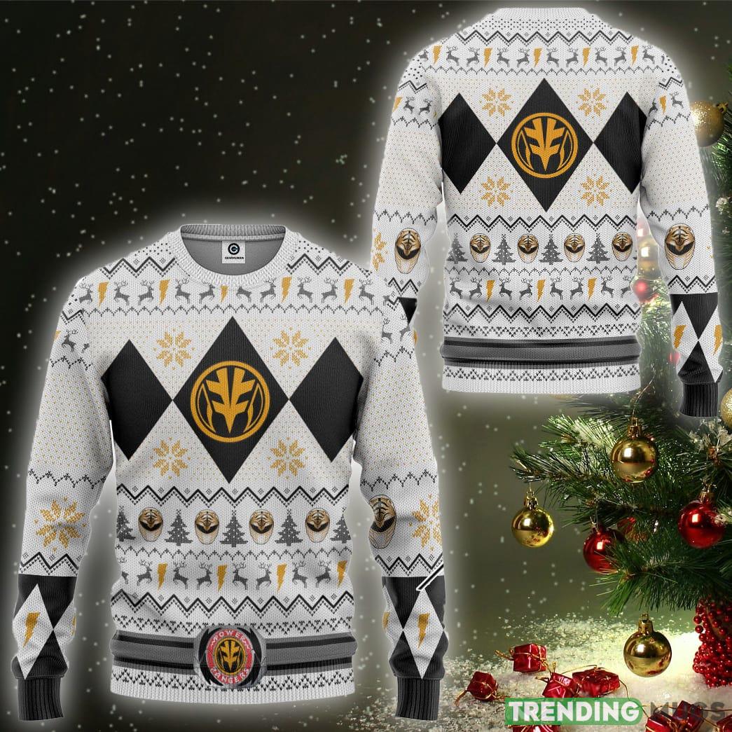 MMPR White Ranger Ugly Christmas Sweater Gift For Men Women 3D Sweater MMPR White Ranger Ugly Christmas Sweater Gift For Men Women 3D Sweater
