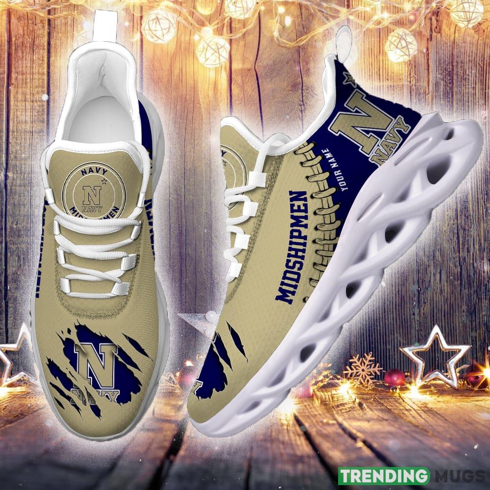 Navy Midshipmen Custom Name Max Soul Shoes Chunky Sneakers Gift For Fans Max Soul Navy Midshipmen Custom Name Max Soul Shoes Chunky Sneakers Gift For Fans Max Soul