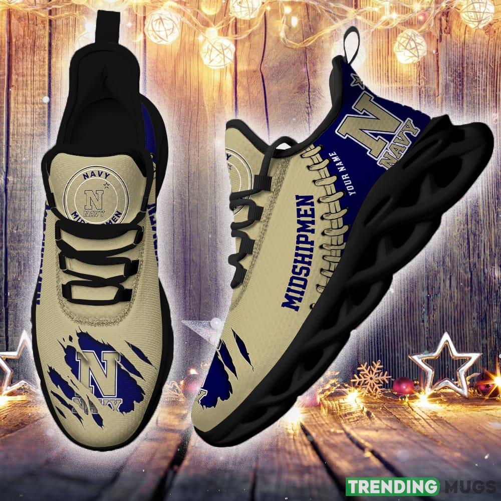 Navy Midshipmen Custom Name Max Soul Shoes Chunky Sneakers Gift For Fans Max Soul Navy Midshipmen Custom Name Max Soul Shoes Chunky Sneakers Gift For Fans Max Soul