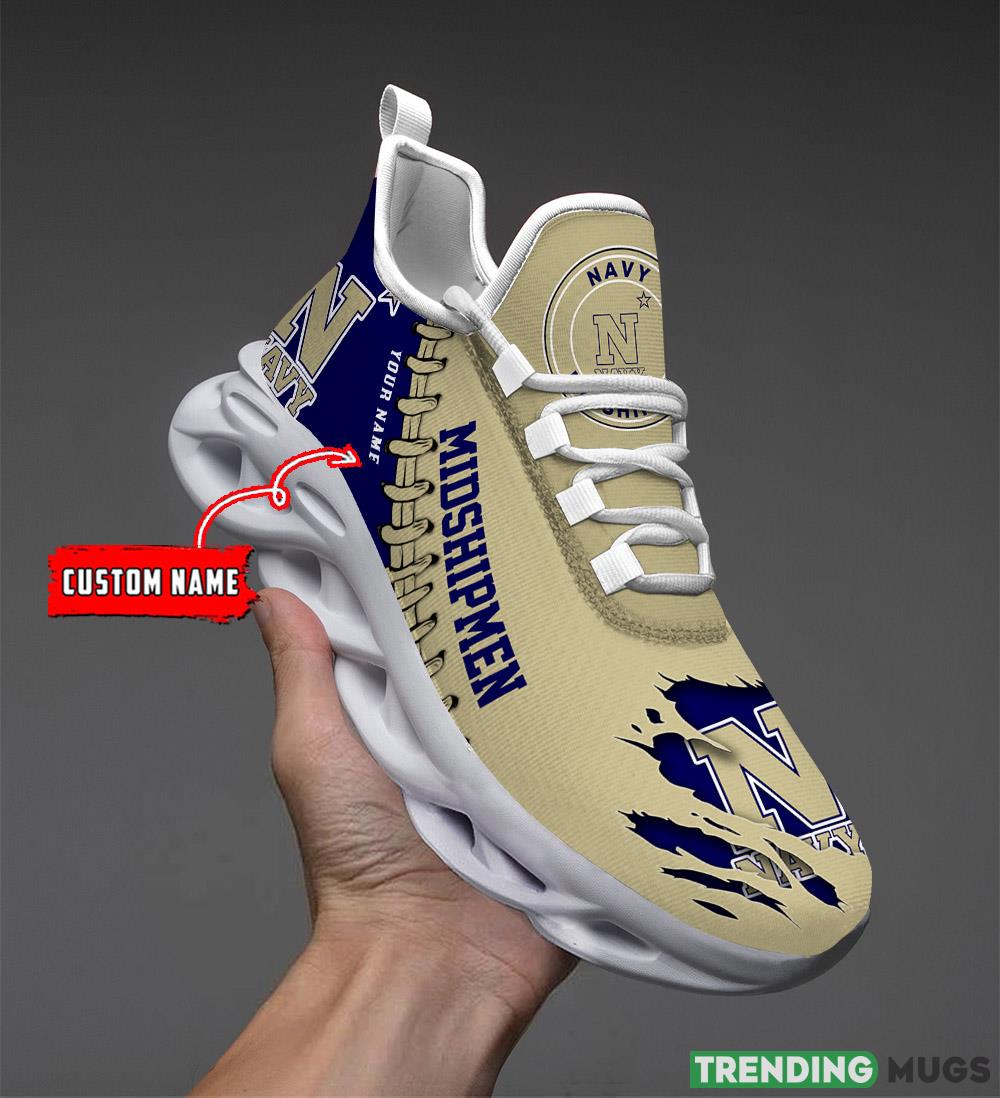 Navy Midshipmen Custom Name Max Soul Shoes Chunky Sneakers Gift For Fans Max Soul Navy Midshipmen Custom Name Max Soul Shoes Chunky Sneakers Gift For Fans Max Soul
