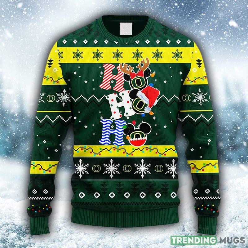 NCAA Oregon Ducks HoHoHo Mickey Christmas Ugly 3D Sweater For Men And Women Gift Ugly Christmas - NCAA Oregon Ducks HoHoHo Mickey Christmas Ugly Sweater_1 NCAA Oregon Ducks HoHoHo Mickey Christmas Ugly 3D Sweater For Men And Women Gift Ugly Christmas - NCAA Oregon Ducks HoHoHo Mickey Christmas Ugly Sweater_1