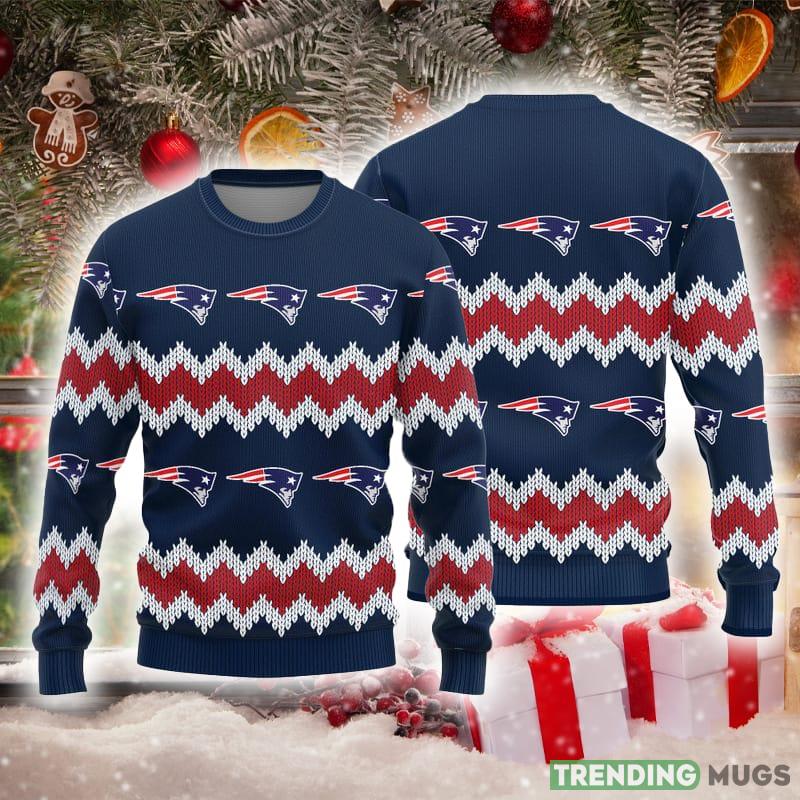 New England Patriots Christmas Pattern Ugly Christmas Sweater Blanket AOP Gift For Fans - New England Patriots Christmas Pattern Ugly Christmas Sweater Blanket AOP Gift For Fans