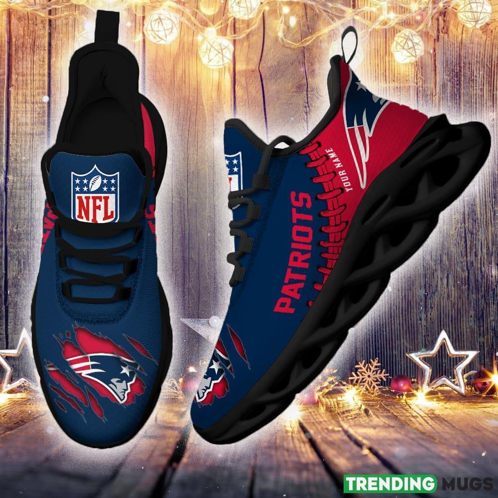 New England Patriots Custom Name NFL Max Soul Shoes Chunky Sneakers Gift For Fans Max Soul New England Patriots Custom Name NFL Max Soul Shoes Chunky Sneakers Gift For Fans Max Soul