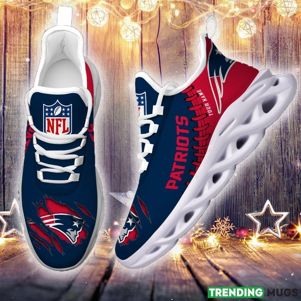 New England Patriots Custom Name NFL Max Soul Shoes Chunky Sneakers Gift For Fans Max Soul New England Patriots Custom Name NFL Max Soul Shoes Chunky Sneakers Gift For Fans Max Soul