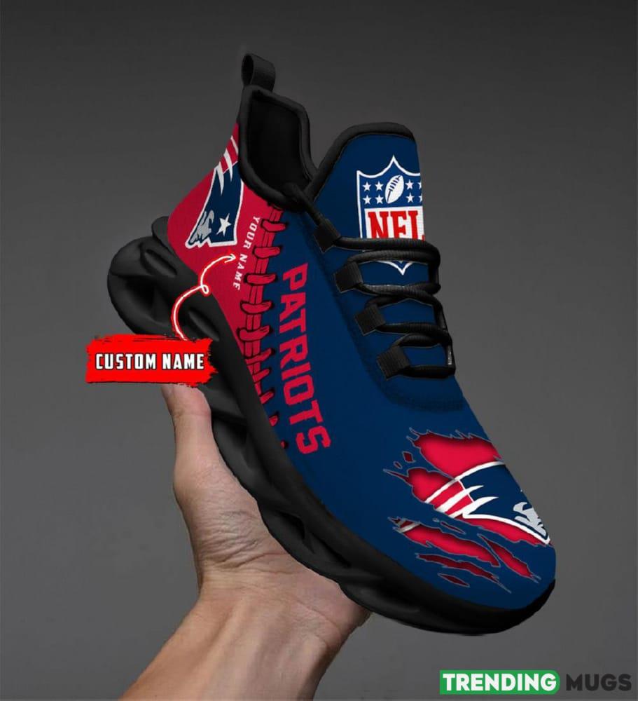 New England Patriots Custom Name NFL Max Soul Shoes Chunky Sneakers Gift For Fans Max Soul New England Patriots Custom Name NFL Max Soul Shoes Chunky Sneakers Gift For Fans Max Soul