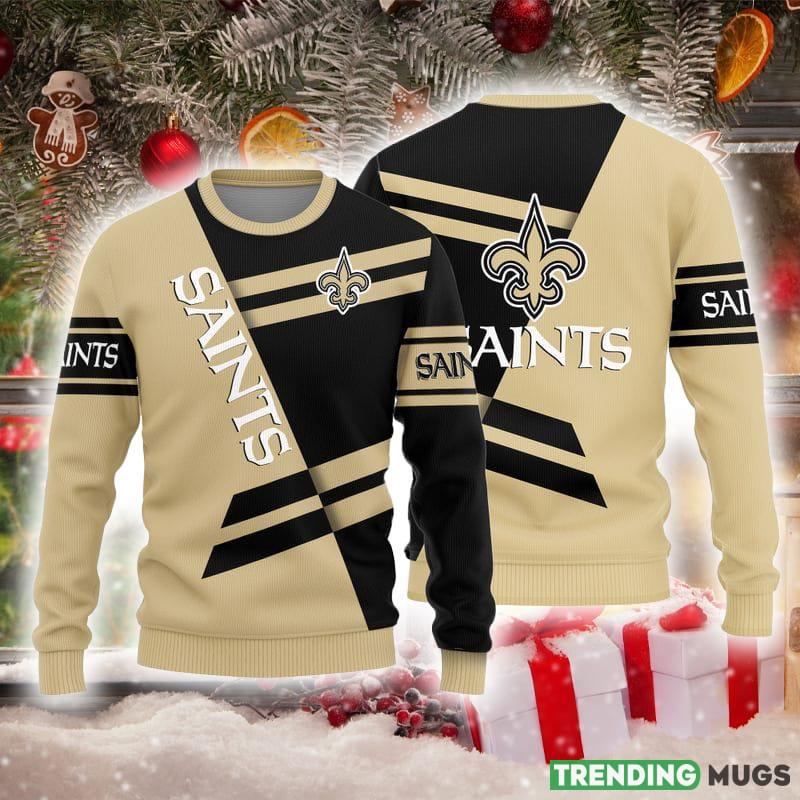 New Orleans Saints Basic Pattern Knitted Ugly Christmas Sweater AOP Gift For Men And Women - New Orleans Saints Basic Pattern Knitted Ugly Christmas Sweater AOP Gift For Men And Women