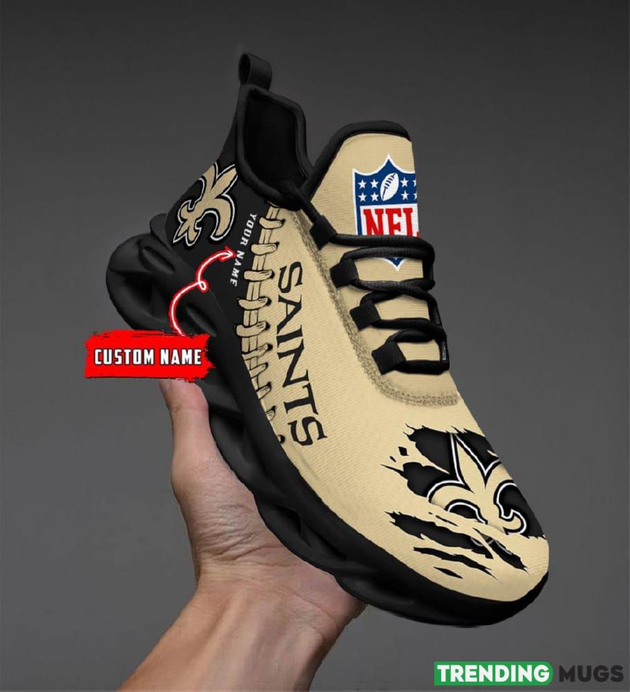 New Orleans Saints Custom Name NFL Max Soul Shoes Chunky Sneakers Gift For Fans Max Soul New Orleans Saints Custom Name NFL Max Soul Shoes Chunky Sneakers Gift For Fans Max Soul