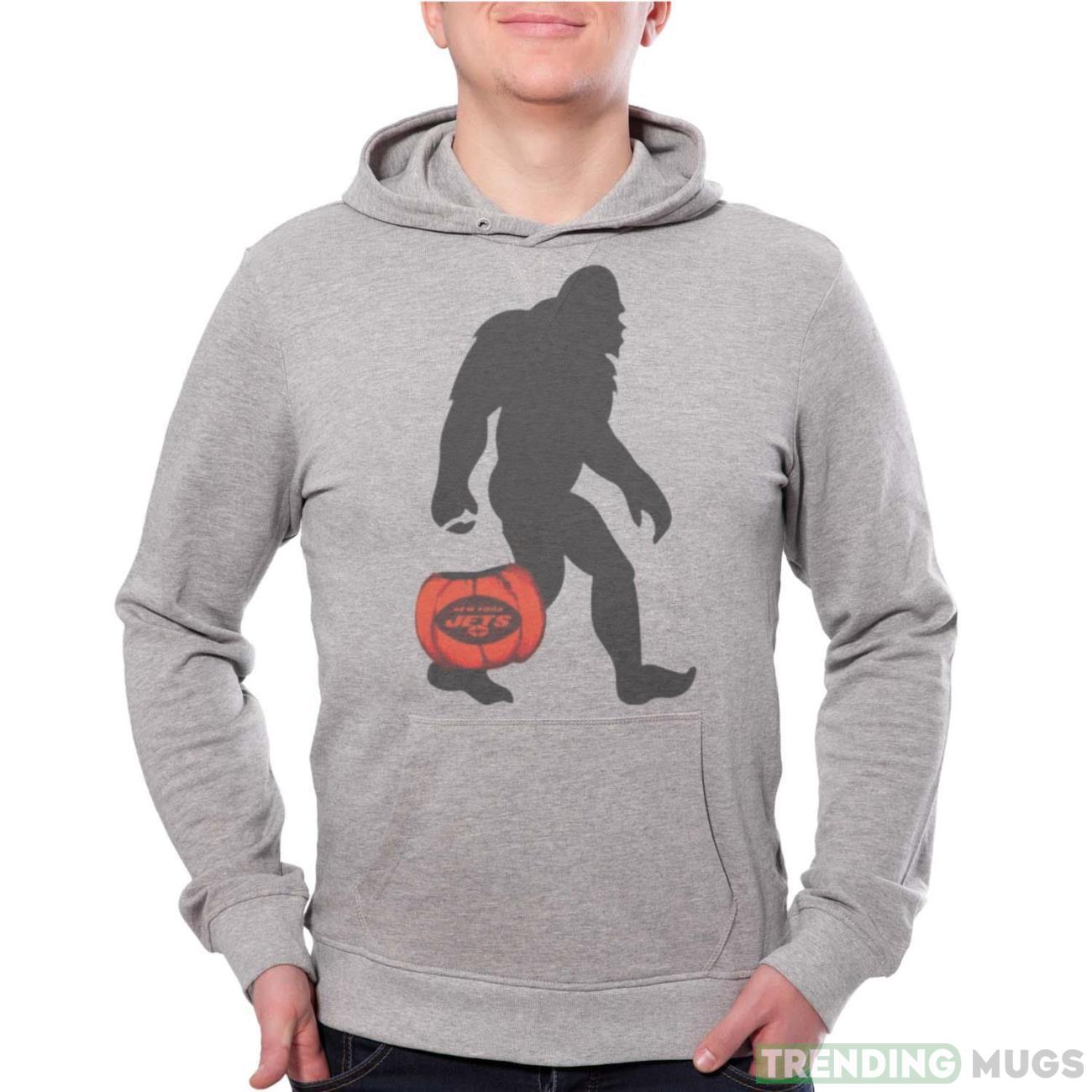 New York Jets Bigfoot Halloween shirt - Grey Unisex Hoodie New York Jets Bigfoot Halloween shirt - Grey Unisex Hoodie