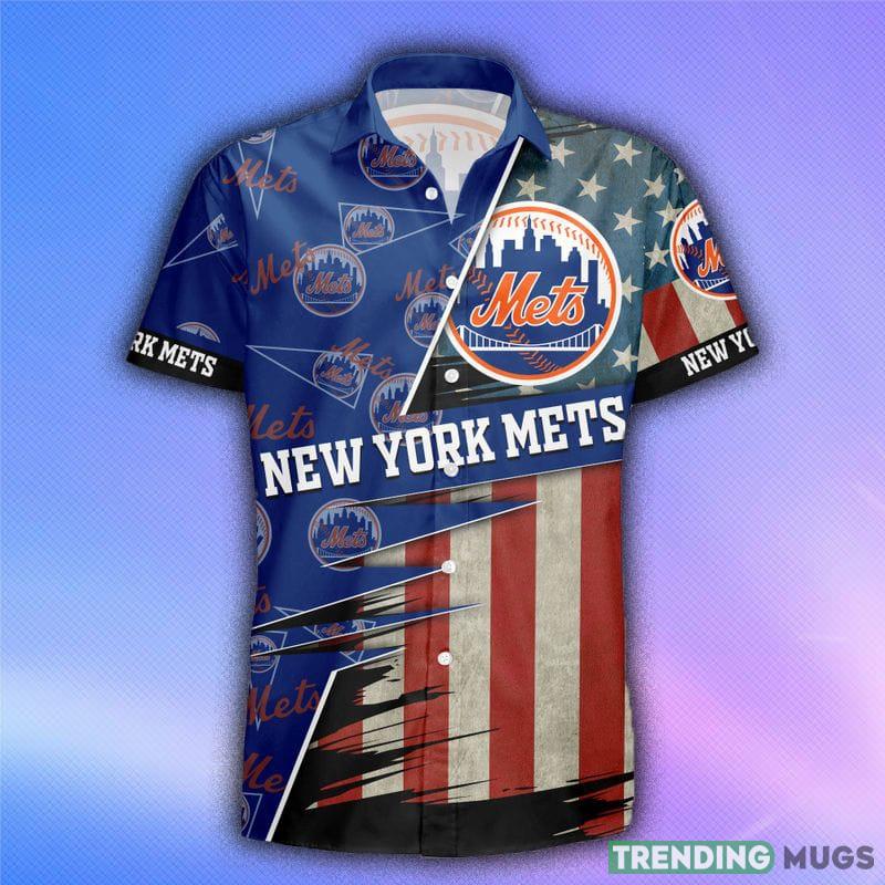 New York Mets American Flag Logo Hawaiian Shirt Vacation Gift For Men And Women Gift Hawaiian Shirt New York Mets American Flag Logo Hawaiian Shirt Vacation Gift For Men And Women Gift Hawaiian Shirt
