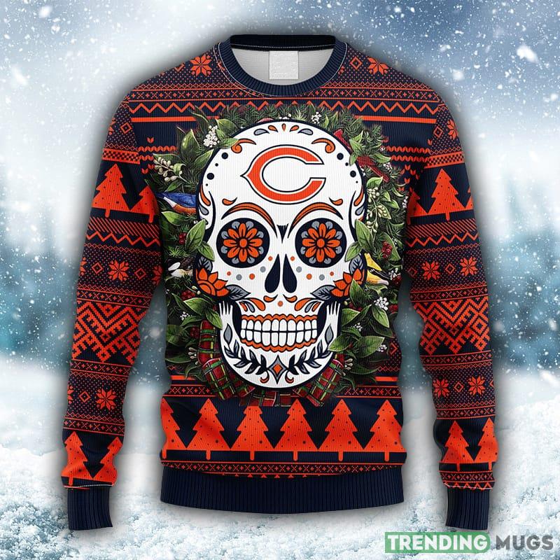 NFL Chicago Bears Skull Flower Ugly 3D Sweater For Men And Women Gift Ugly Christmas - NFL Chicago Bears Skull Flower Ugly Christmas Ugly Sweater_1 NFL Chicago Bears Skull Flower Ugly 3D Sweater For Men And Women Gift Ugly Christmas - NFL Chicago Bears Skull Flower Ugly Christmas Ugly Sweater_1