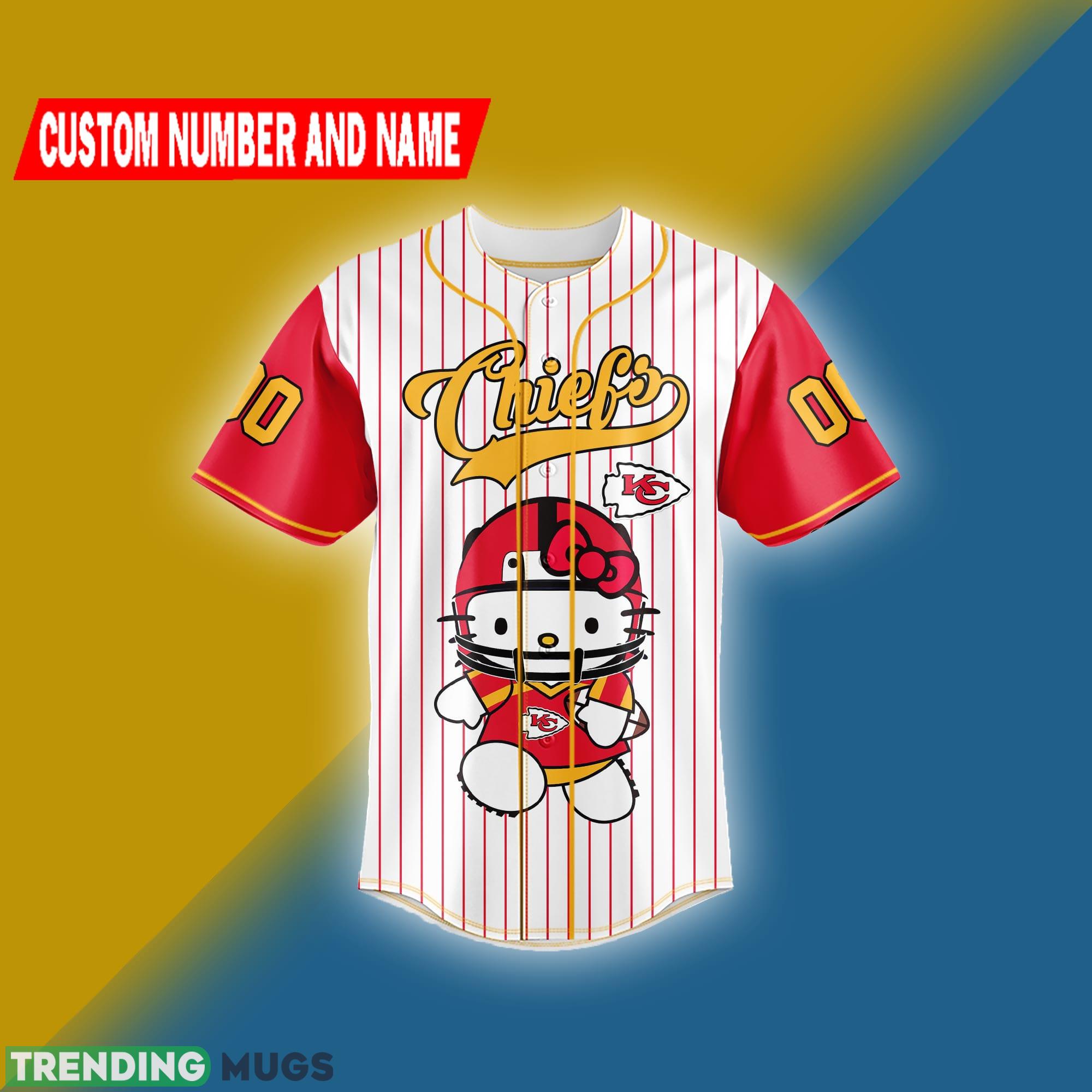 NFL Hello Kitty Kansas City Chiefs Baseball jersey Shirt Custom Number And Name - NFL Hello Kitty Kansas City Chiefs Baseball jersey Shirt Custom Name And Number_2 NFL Hello Kitty Kansas City Chiefs Baseball jersey Shirt Custom Number And Name - NFL Hello Kitty Kansas City Chiefs Baseball jersey Shirt Custom Name And Number_2