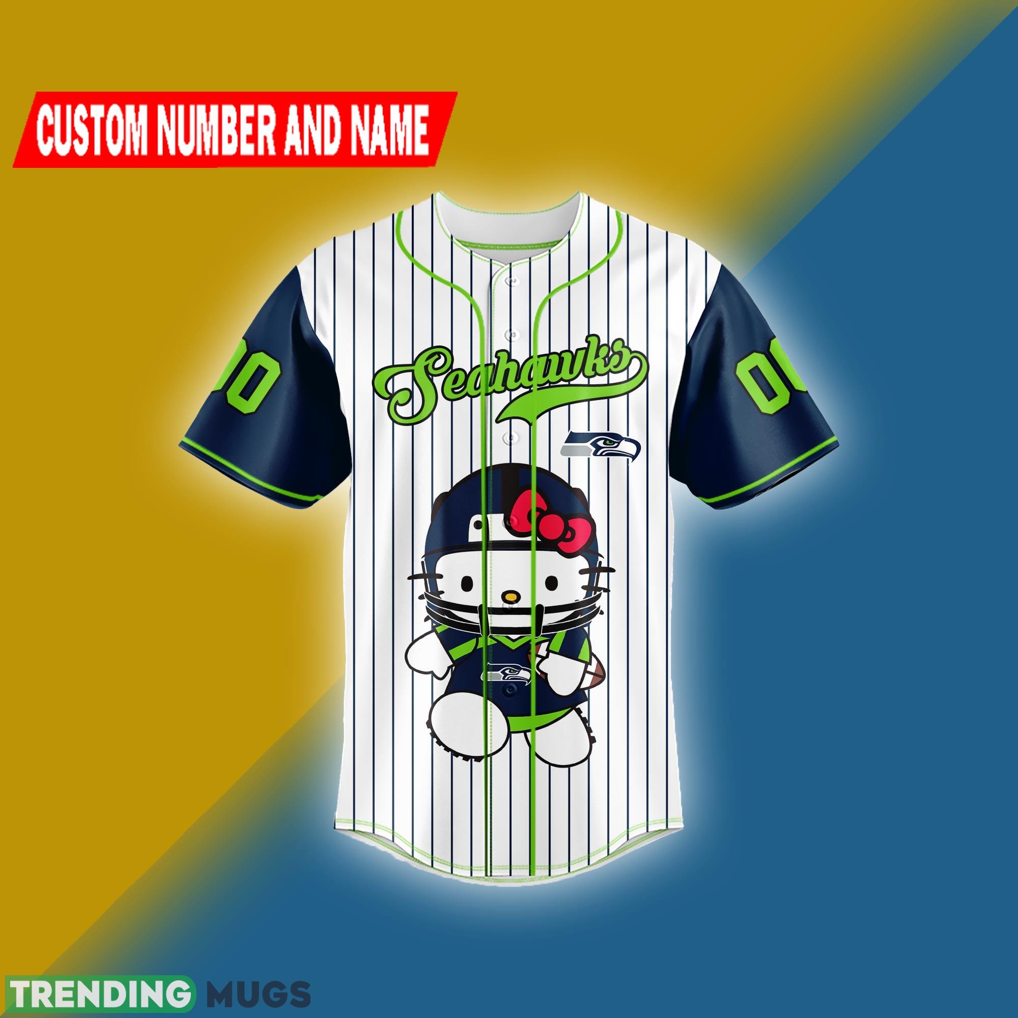 NFL Hello Kitty Seattle Seahawks Baseball jersey Shirt Custom Number And Name - NFL Hello Kitty Seattle Seahawks Baseball jersey Shirt Custom Name And Number_2 NFL Hello Kitty Seattle Seahawks Baseball jersey Shirt Custom Number And Name - NFL Hello Kitty Seattle Seahawks Baseball jersey Shirt Custom Name And Number_2