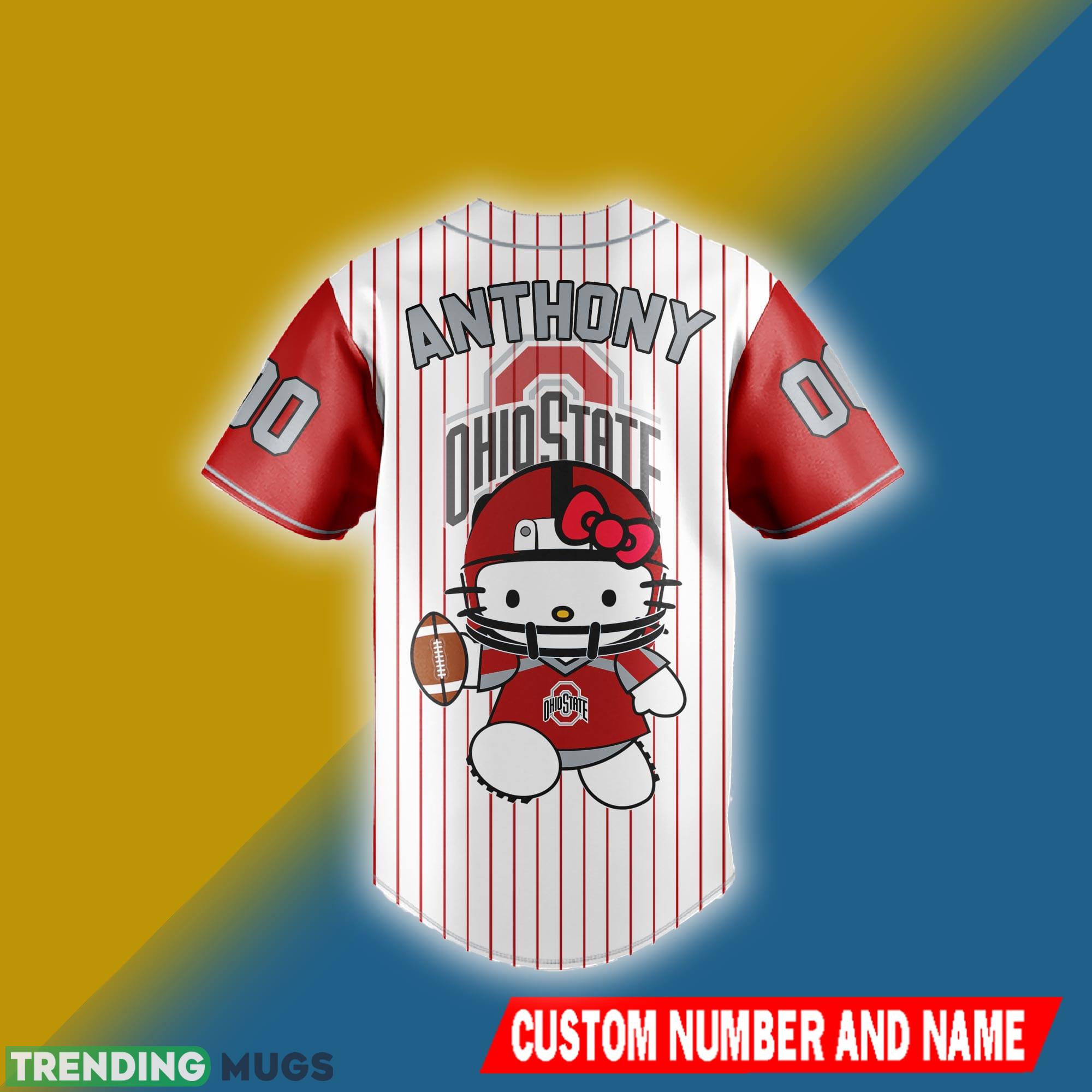 Ohio State Buckeyes Jersey Shirt NCAA Hello Kitty Custom Number And Name Football Jersey Ohio State Buckeyes Jersey Shirt NCAA Hello Kitty Custom Number And Name Football Jersey