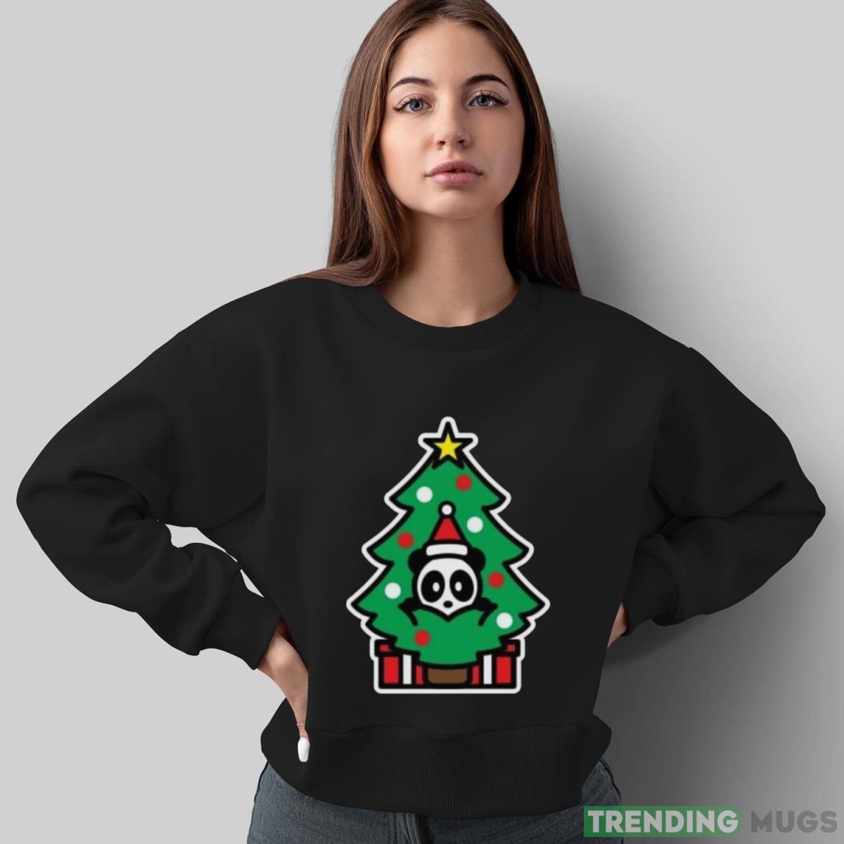 Panda Christmas tree bambu brand present gift stocking shirt Dark Shirt Panda Christmas tree bambu brand present gift stocking shirt Dark Shirt