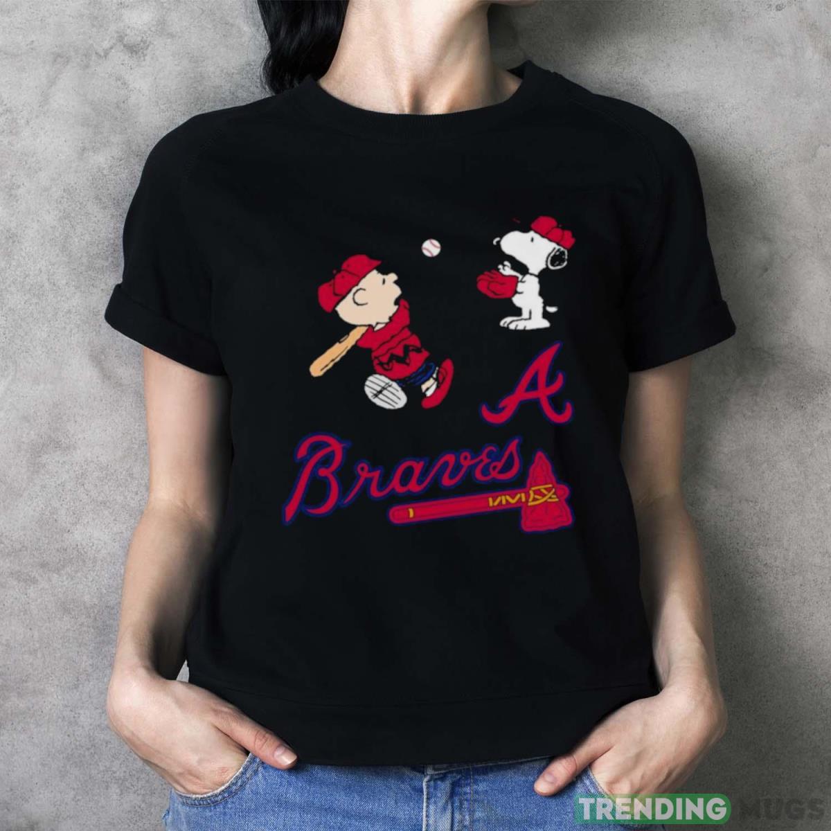 Peanuts Charlie Brown And Snoopy Playing Baseball Atlanta Braves shirt Dark Shirt Peanuts Charlie Brown And Snoopy Playing Baseball Atlanta Braves shirt Dark Shirt