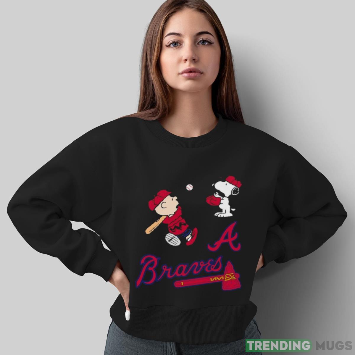Peanuts Charlie Brown And Snoopy Playing Baseball Atlanta Braves shirt Dark Shirt Peanuts Charlie Brown And Snoopy Playing Baseball Atlanta Braves shirt Dark Shirt
