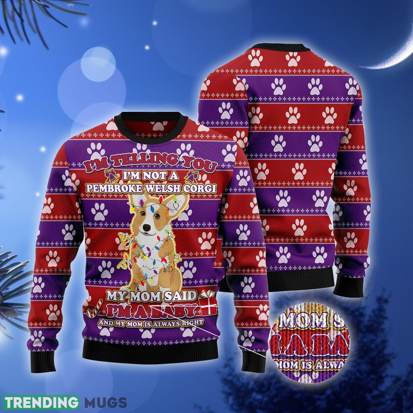 Pembroke Welsh Corgi Baby Ugly Christmas Sweater Gift Men Women 3D Sweater Pembroke Welsh Corgi Baby Ugly Christmas Sweater Gift Men Women 3D Sweater