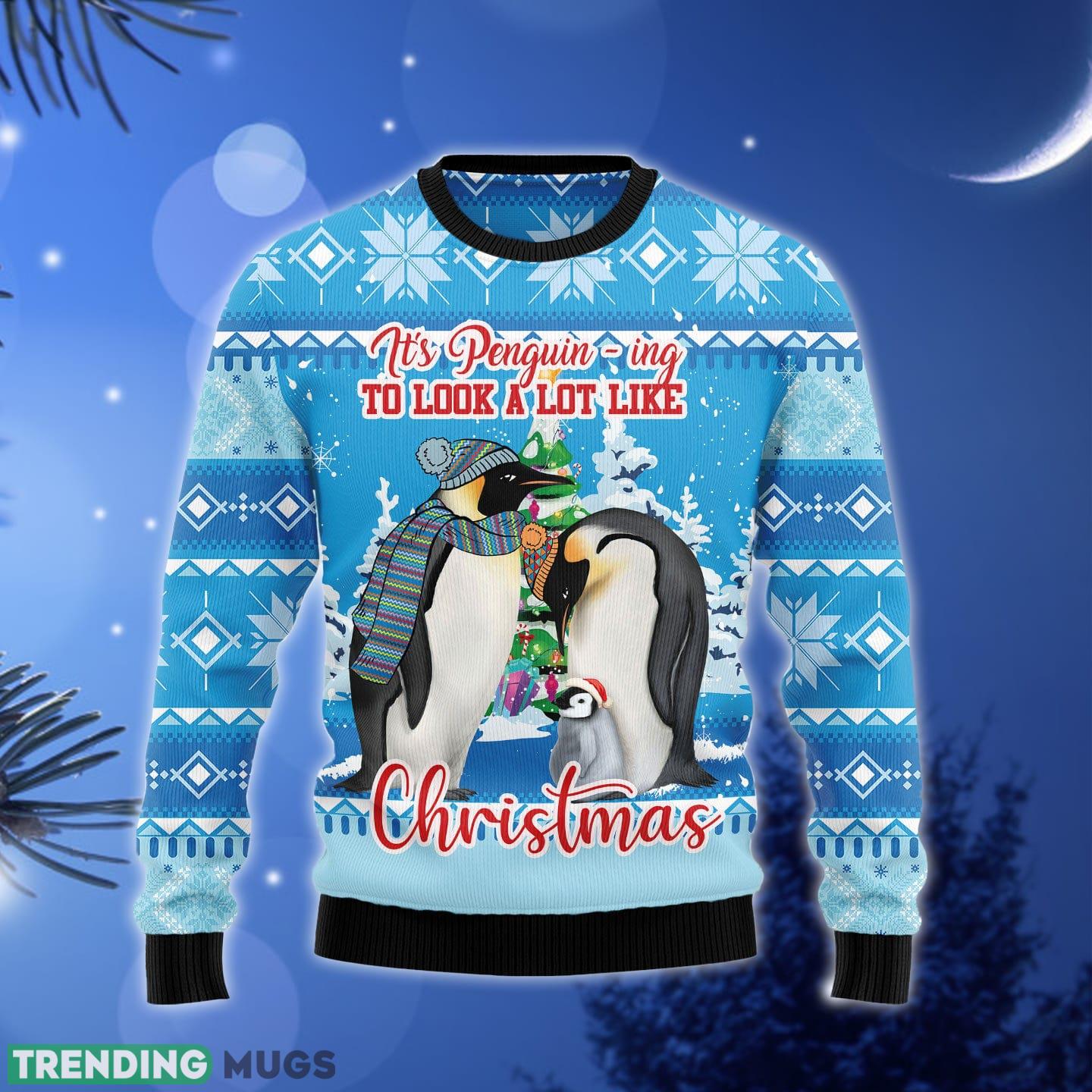 Penguin Ugly Christmas Sweater Gift Men Women - Penguin Family T2411 unisex womens & mens, couples matching, friends, funny family ugly christmas holiday sweater gifts (plus size available)_1 Penguin Ugly Christmas Sweater Gift Men Women - Penguin Family T2411 unisex womens & mens, couples matching, friends, funny family ugly christmas holiday sweater gifts (plus size available)_1