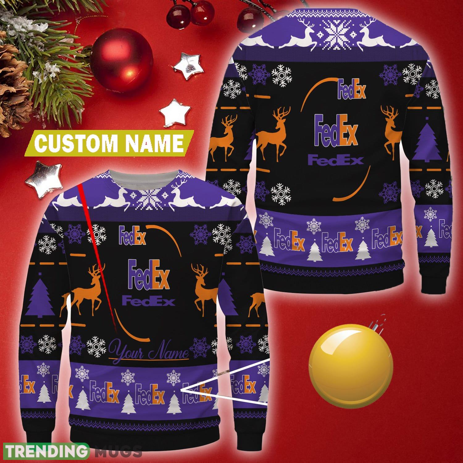 Personalized Fedex Uniform Brand Logo Jumper Christmas Wool Sweater - Personalized Fedex Uniform Brand Logo Jumper Christmas Wool Sweater