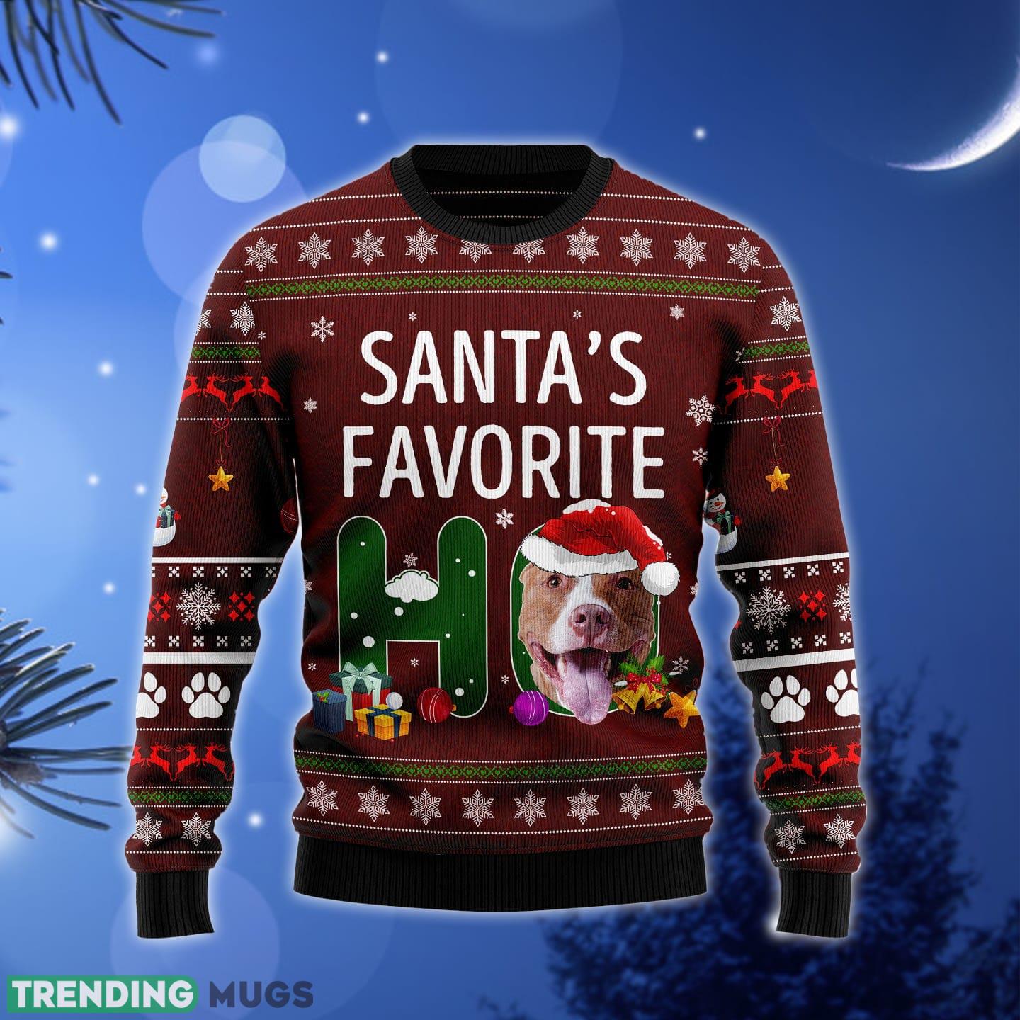 Pit Bull Santa‘s Favorite Ho Ugly Christmas Sweater Gift Men Women - Pit Bull Santa‘s Favorite Ho TY0412 unisex womens & mens, couples matching, friends, funny family ugly christmas holiday sweater gifts (plus size available)_1 Pit Bull Santa‘s Favorite Ho Ugly Christmas Sweater Gift Men Women - Pit Bull Santa‘s Favorite Ho TY0412 unisex womens & mens, couples matching, friends, funny family ugly christmas holiday sweater gifts (plus size available)_1