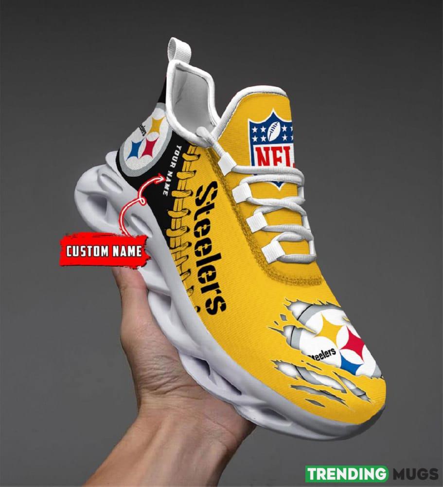 Pittsburgh Steelers Custom Name NFL Max Soul Shoes Chunky Sneakers Gift For Fans - Pittsburgh Steelers Personalized NFL Max Soul Shoes_1 Pittsburgh Steelers Custom Name NFL Max Soul Shoes Chunky Sneakers Gift For Fans - Pittsburgh Steelers Personalized NFL Max Soul Shoes_1