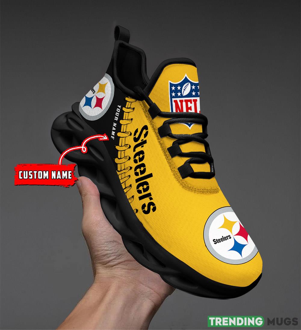 Pittsburgh Steelers Max Soul Shoes Style 1 Custom Name Running Sneakers For Fans Gift Max Soul Pittsburgh Steelers Max Soul Shoes Style 1 Custom Name Running Sneakers For Fans Gift Max Soul