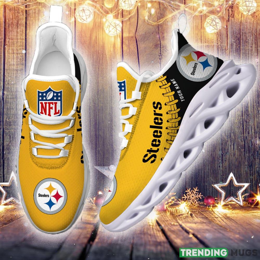 Pittsburgh Steelers Max Soul Shoes Style 1 Custom Name Running Sneakers For Fans Gift Max Soul Pittsburgh Steelers Max Soul Shoes Style 1 Custom Name Running Sneakers For Fans Gift Max Soul
