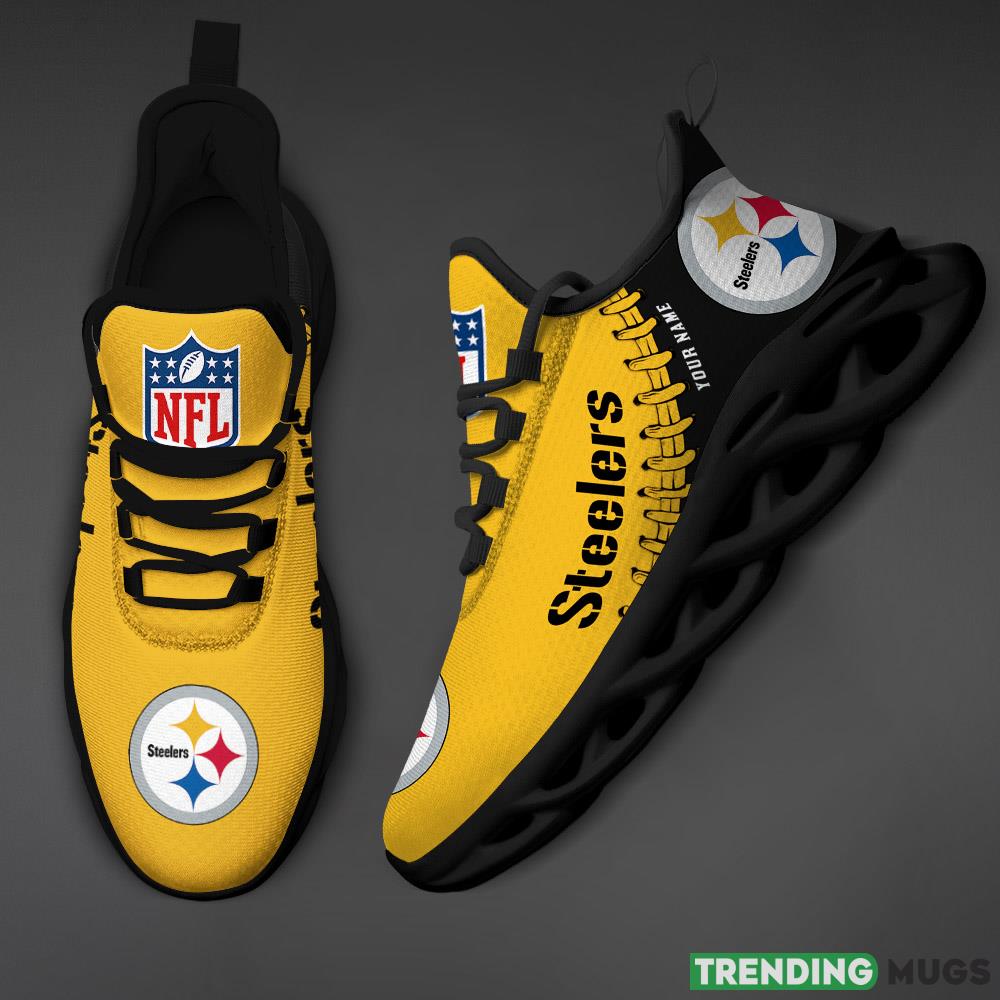 Pittsburgh Steelers Max Soul Shoes Style 1 Custom Name Running Sneakers For Fans Gift Max Soul Pittsburgh Steelers Max Soul Shoes Style 1 Custom Name Running Sneakers For Fans Gift Max Soul