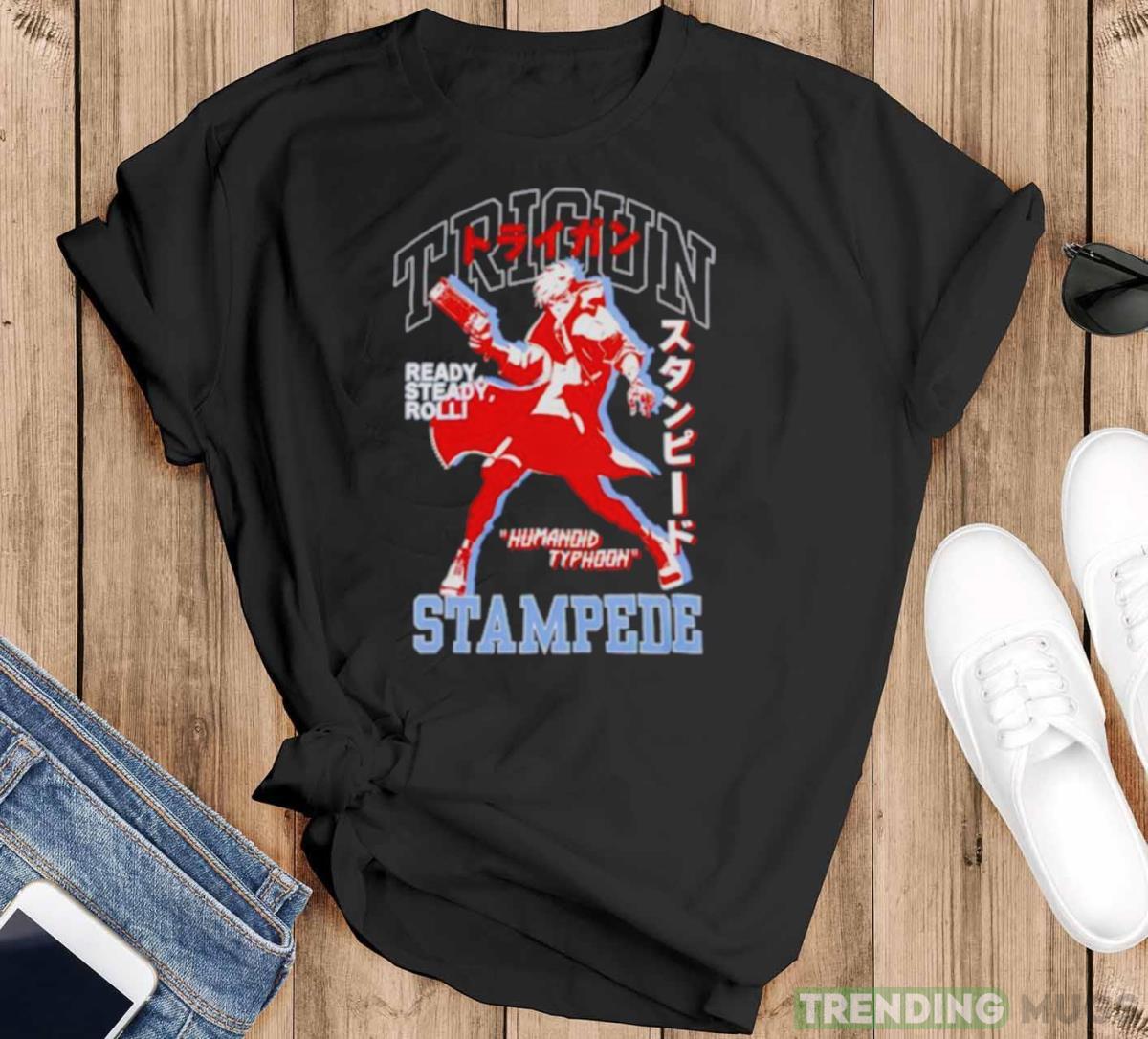 Porpol Pip Trigun Stampede Humanoid Typhoon shirt - Black T-Shirt Porpol Pip Trigun Stampede Humanoid Typhoon shirt - Black T-Shirt
