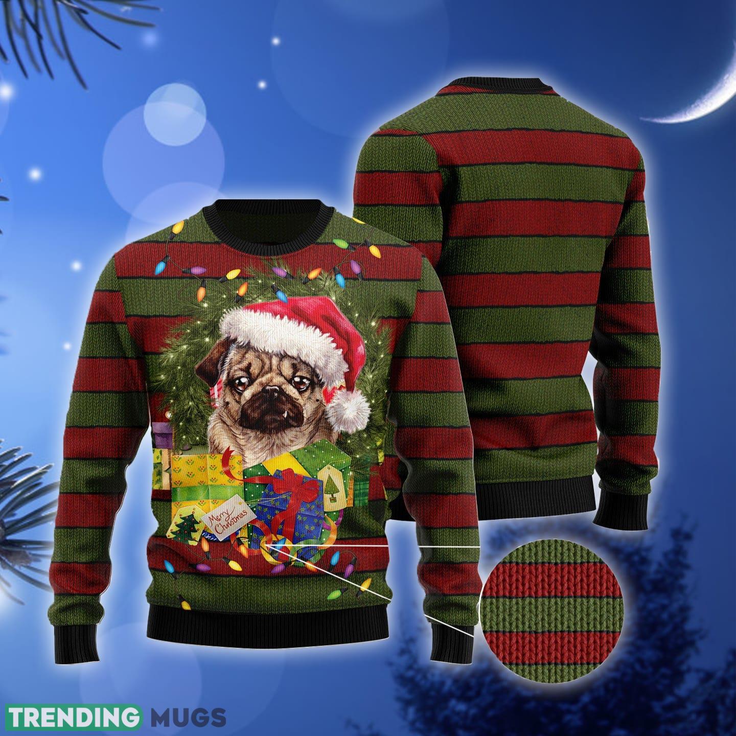 Pug Gift Xmas Ugly Christmas Sweater Gift Men Women 3D Sweater Pug Gift Xmas Ugly Christmas Sweater Gift Men Women 3D Sweater