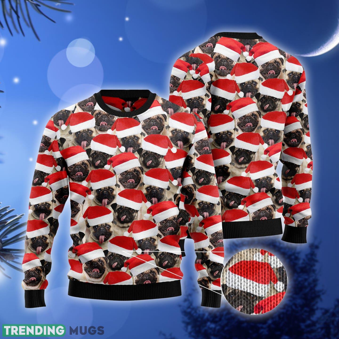 Pug Group Awesome Ugly Christmas Sweater Gift Men Women 3D Sweater Pug Group Awesome Ugly Christmas Sweater Gift Men Women 3D Sweater