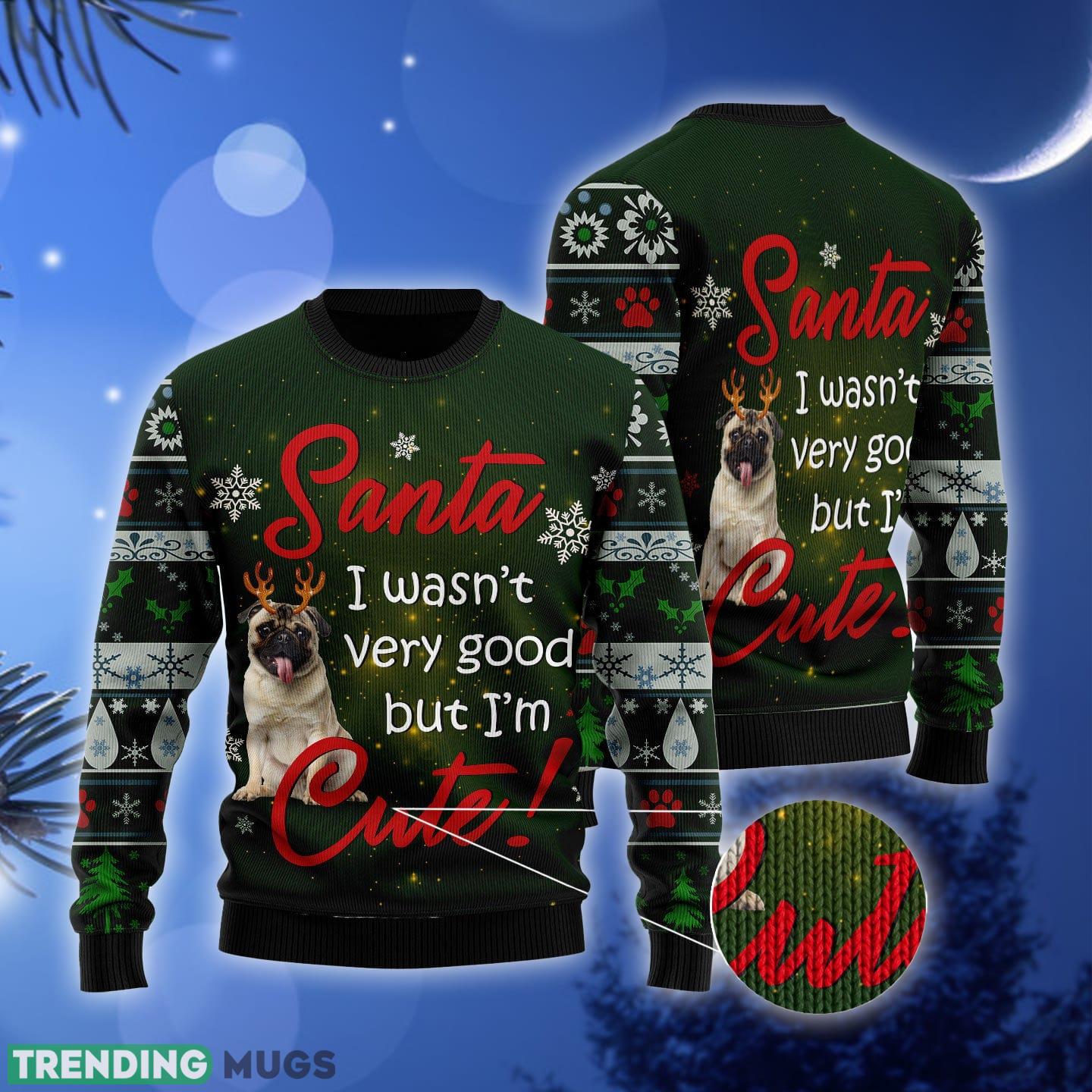 Pug I'm Cute Ugly Christmas Sweater Gift Men Women 3D Sweater Pug I'm Cute Ugly Christmas Sweater Gift Men Women 3D Sweater