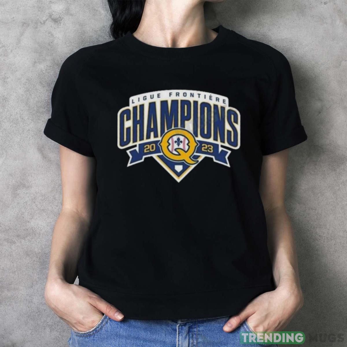 Quebec Capitales Champions De La Ligue Frontiere 2023 Logo T shirt Dark Shirt Quebec Capitales Champions De La Ligue Frontiere 2023 Logo T shirt Dark Shirt
