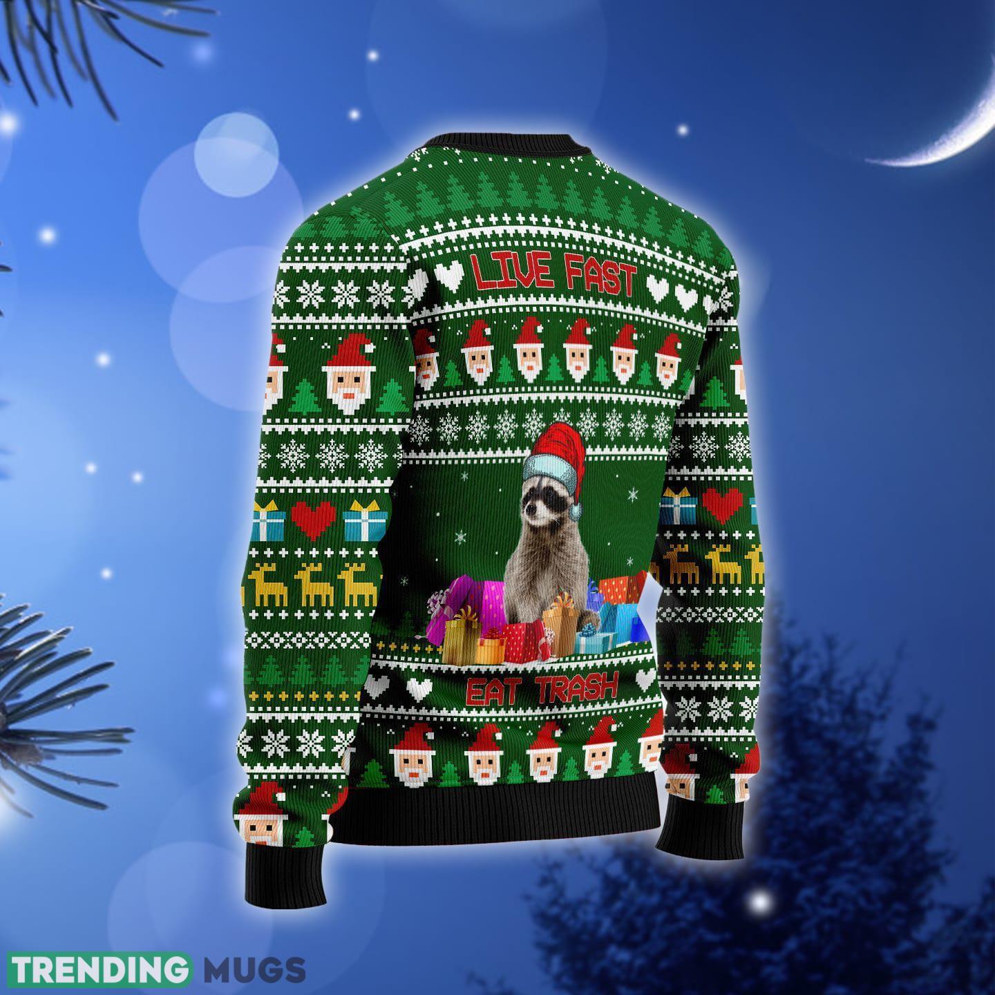 Raccoon Eat Trash Ugly Christmas Sweater Gift Men Women 3D Sweater Raccoon Eat Trash Ugly Christmas Sweater Gift Men Women 3D Sweater