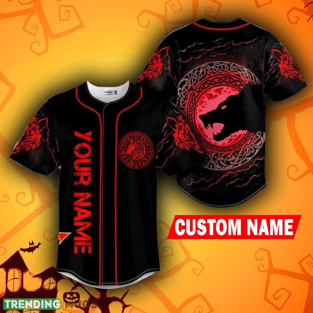 Red Moon Wolf Viking Tattoo Halloween Skull Baseball Jersey Shirt Custom Name - Red Moon Wolf Viking Tattoo Halloween Skull Baseball Jersey Shirt Custom Name Red Moon Wolf Viking Tattoo Halloween Skull Baseball Jersey Shirt Custom Name - Red Moon Wolf Viking Tattoo Halloween Skull Baseball Jersey Shirt Custom Name