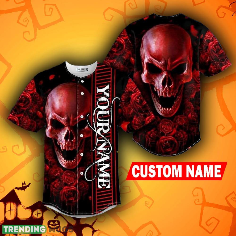Red Rose Bloody Halloween Skull Baseball Jersey Shirt Custom Name - Red Rose Bloody Halloween Skull Baseball Jersey Shirt Custom Name Red Rose Bloody Halloween Skull Baseball Jersey Shirt Custom Name - Red Rose Bloody Halloween Skull Baseball Jersey Shirt Custom Name