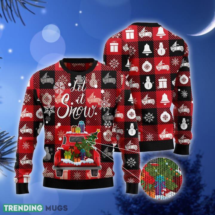 Red Truck Let It Snow Ugly Christmas Sweater Gift Men Women 3D Sweater Red Truck Let It Snow Ugly Christmas Sweater Gift Men Women 3D Sweater