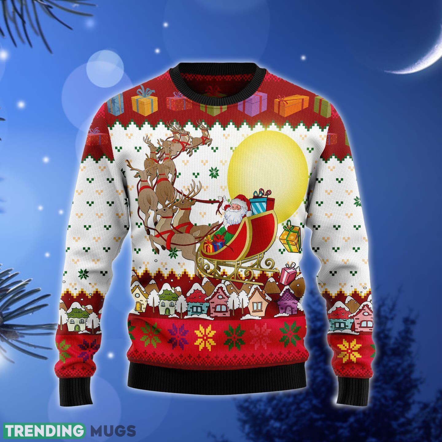 Reindeer And Santa Claus Ugly Christmas Sweater Gift Men Women - Reindeer And Santa Claus Ugly Christmas Sweater Gift Men Women_1 Reindeer And Santa Claus Ugly Christmas Sweater Gift Men Women - Reindeer And Santa Claus Ugly Christmas Sweater Gift Men Women_1