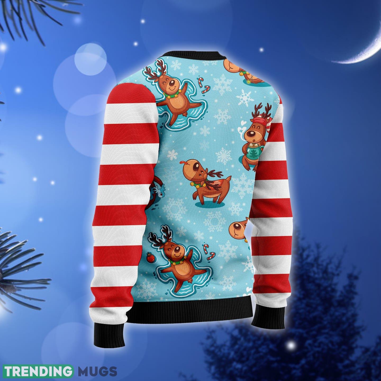 Reindeer Cute Ugly Christmas Sweater Gift Men Women 3D Sweater Reindeer Cute Ugly Christmas Sweater Gift Men Women 3D Sweater