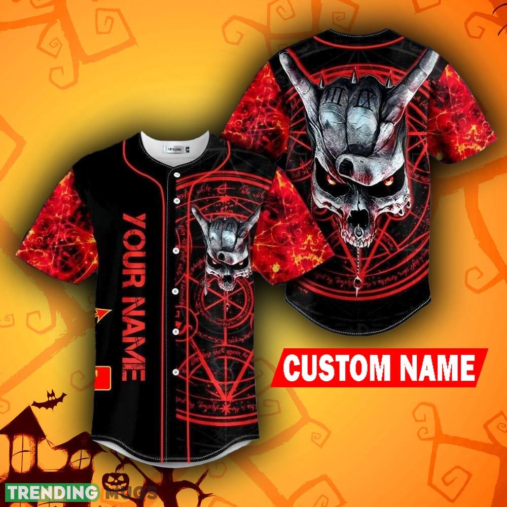 Rock Roll Hand Vegvisir Halloween Skull Baseball Jersey Shirt Custom Name - Rock Roll Hand Vegvisir Halloween Skull Baseball Jersey Shirt Custom Name Rock Roll Hand Vegvisir Halloween Skull Baseball Jersey Shirt Custom Name - Rock Roll Hand Vegvisir Halloween Skull Baseball Jersey Shirt Custom Name