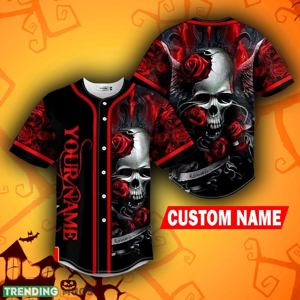 Romantic Love Roses Sugar Halloween Skull Baseball Jersey Shirt Custom Name - Romantic Love Roses Sugar Halloween Skull Baseball Jersey Shirt Custom Name Romantic Love Roses Sugar Halloween Skull Baseball Jersey Shirt Custom Name - Romantic Love Roses Sugar Halloween Skull Baseball Jersey Shirt Custom Name