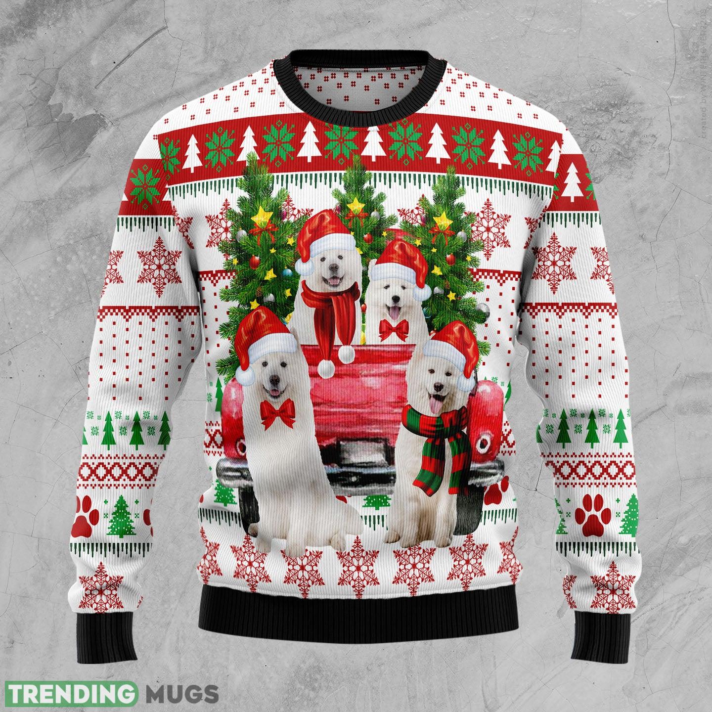 Samoyed Red Truck Ugly Christmas Sweater Gift Men Women - Samoyed Red Truck Ugly Christmas Sweater Gift Men Women_1 Samoyed Red Truck Ugly Christmas Sweater Gift Men Women - Samoyed Red Truck Ugly Christmas Sweater Gift Men Women_1