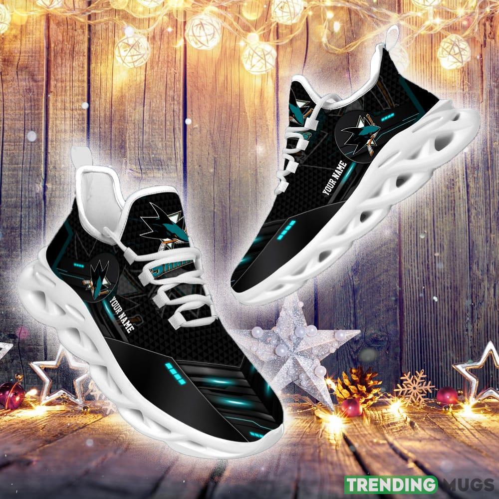 San Jose Sharks NHL Sport Black Max Soul Shoes Custom Name Running Sneakers For Fans Gift Max Soul San Jose Sharks NHL Sport Black Max Soul Shoes Custom Name Running Sneakers For Fans Gift Max Soul