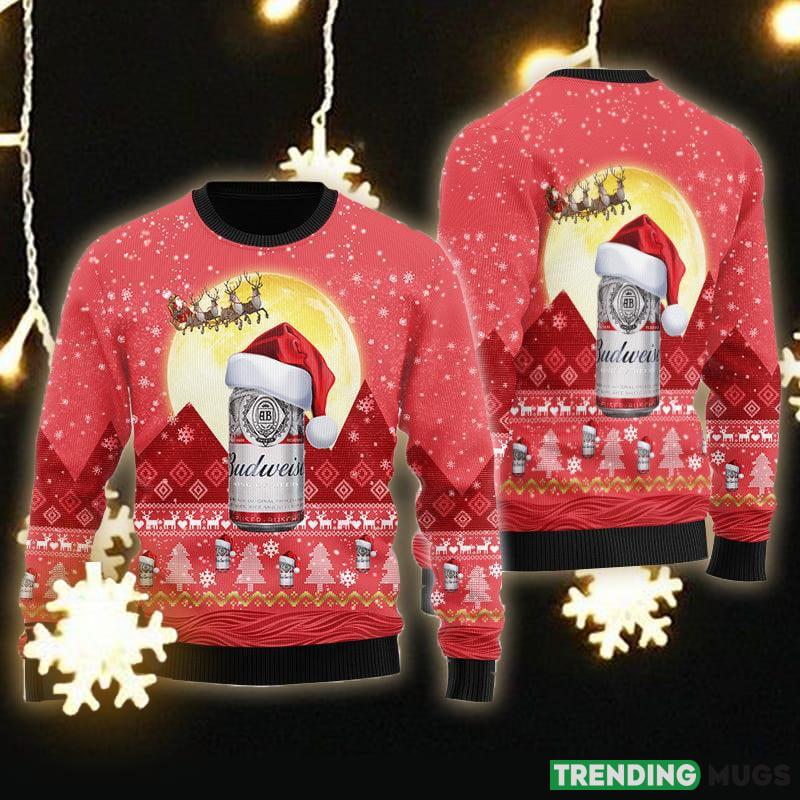 Santa Claus Sleigh Budweiser Ugly Christmas Sweater Gift For Men Women - Santa Claus Sleigh Budweiser Ugly Christmas Sweater Gift Men Women
